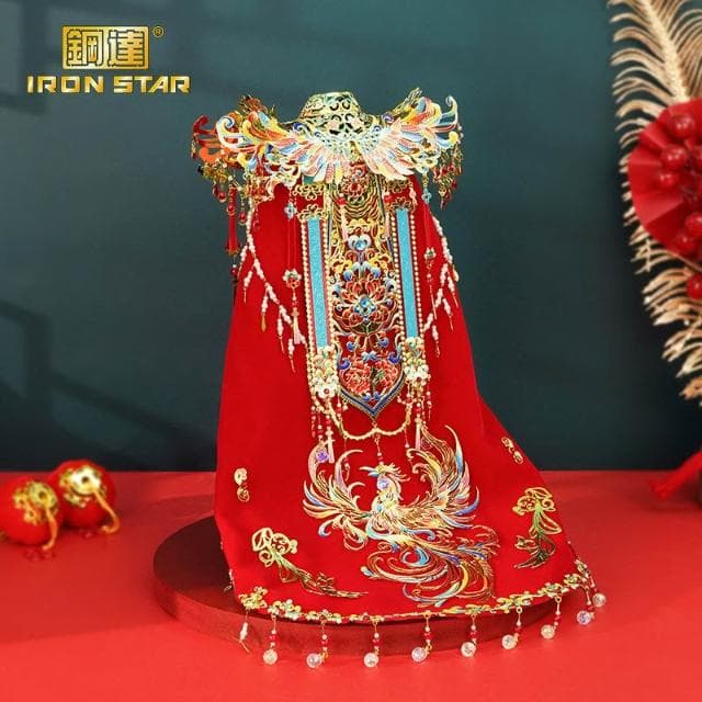 鋼達錦瑟芳華喜燈霞帔3D立體拼圖金屬拼裝模型手工DIY送結婚禮物