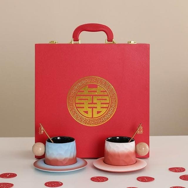 1476人收藏 新婚禮物送新娘實用咖啡杯碟套裝結婚禮品送新人閨蜜姐妹訂婚喜杯