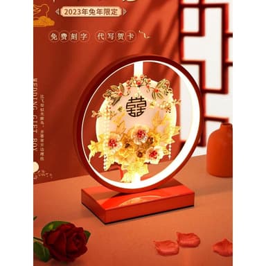 結婚禮物送新人擺件閨蜜新娘姐姐訂婚實用新婚禮品帶禮盒手工臺燈