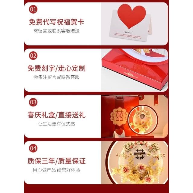 結婚禮物送新人擺件閨蜜新娘姐姐訂婚實用新婚禮品帶禮盒手工臺燈