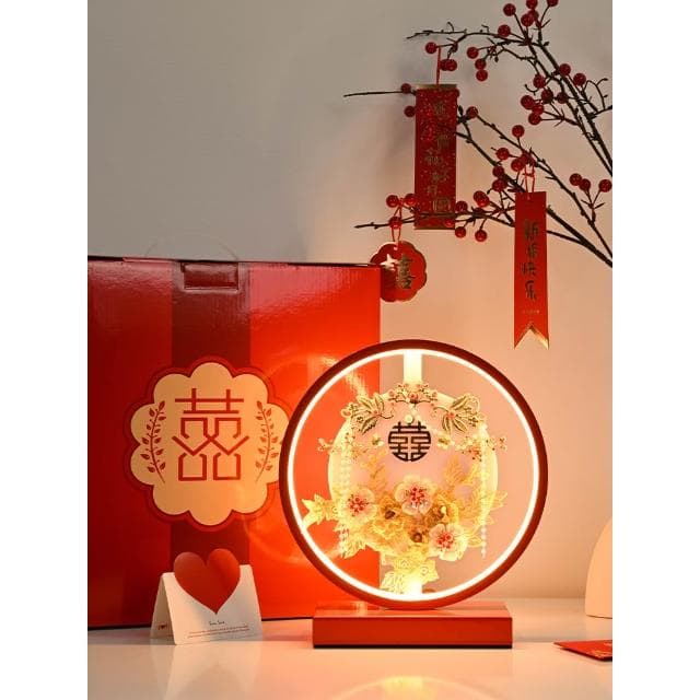 結婚禮物送新人擺件閨蜜新娘姐姐訂婚實用新婚禮品帶禮盒手工臺燈