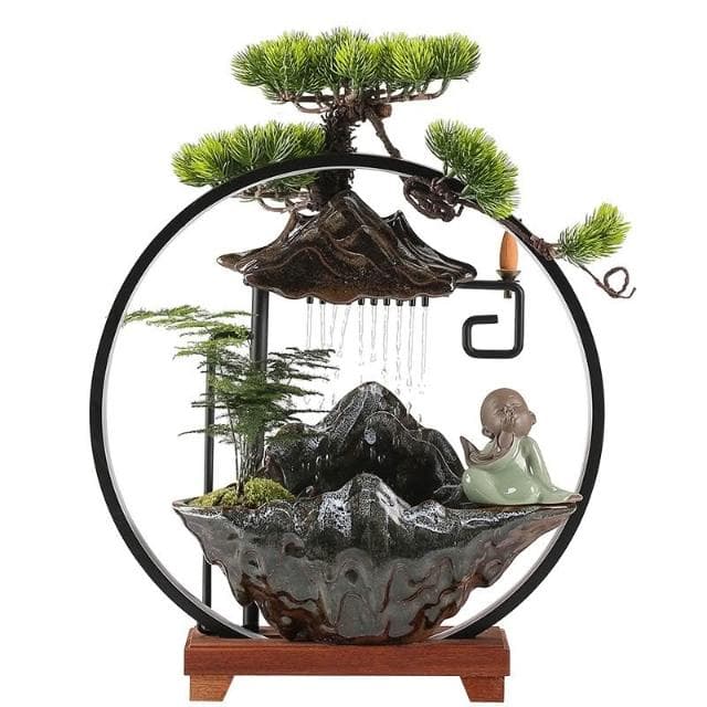 居家裝飾 風水擺件創意流水招財生財擺件循環水家居噴泉客廳辦公室桌面加濕開業禮品擺件 擺飾 送禮