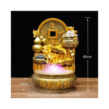 日進斗金 流水聚寶盆 招財擺件 風水擺件 流水盆 水晶球流水擺件生財風水輪 玄關擺件 開幕喬遷送禮