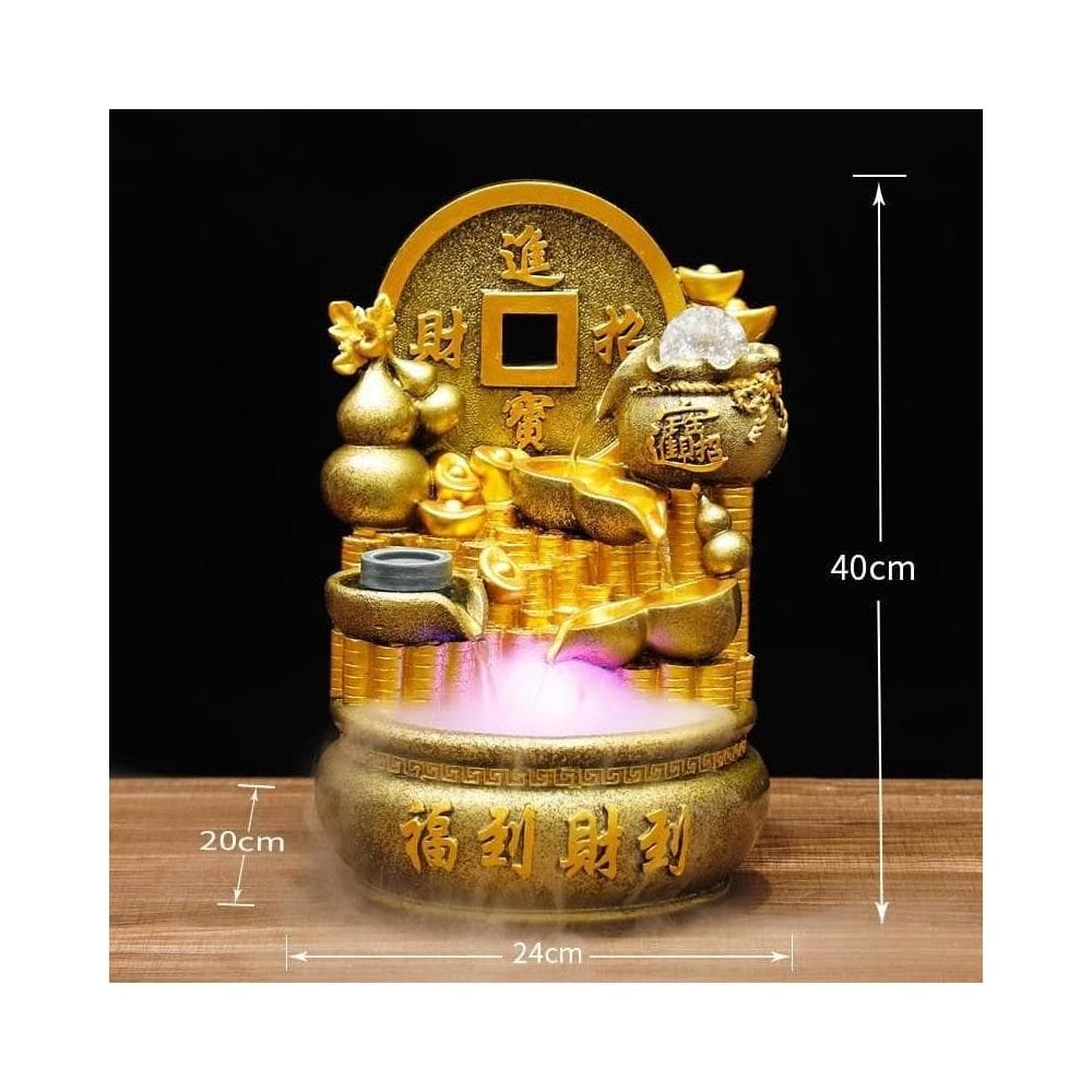 日進斗金 流水聚寶盆 招財擺件 風水擺件 流水盆 水晶球流水擺件生財風水輪 玄關擺件 開幕喬遷送禮