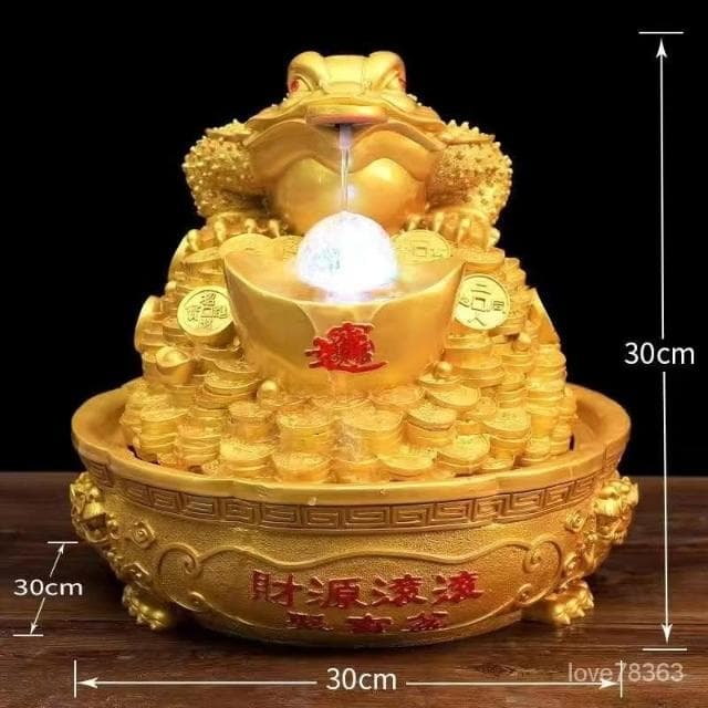 日進斗金 流水聚寶盆 招財擺件 風水擺件 流水盆 水晶球流水擺件生財風水輪 玄關擺件 開幕喬遷送禮