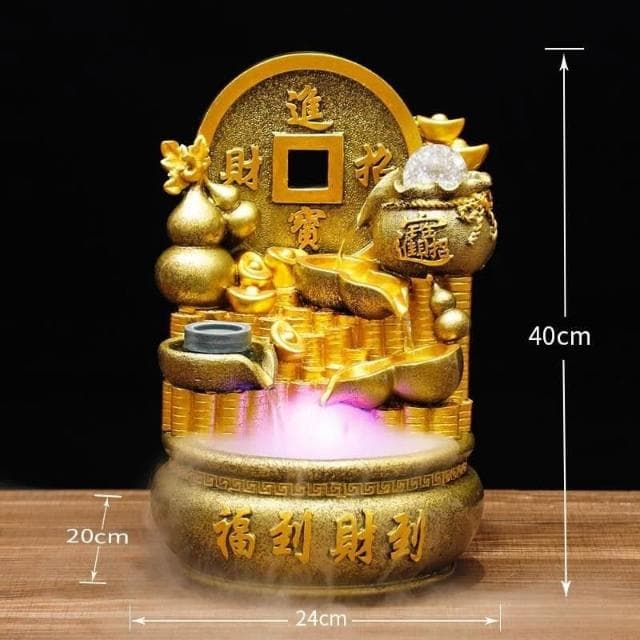 日進斗金 流水聚寶盆 招財擺件 風水擺件 流水盆 水晶球流水擺件生財風水輪 玄關擺件 開幕喬遷送禮