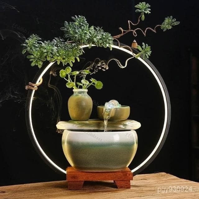 🌸轉運擺件 陶瓷 流水擺件 招財魚缸 流水聚寶盆 小流水盆 流水擺飾 開運 風水招財流水組 風水擺件 開幕送禮 入厝禮物