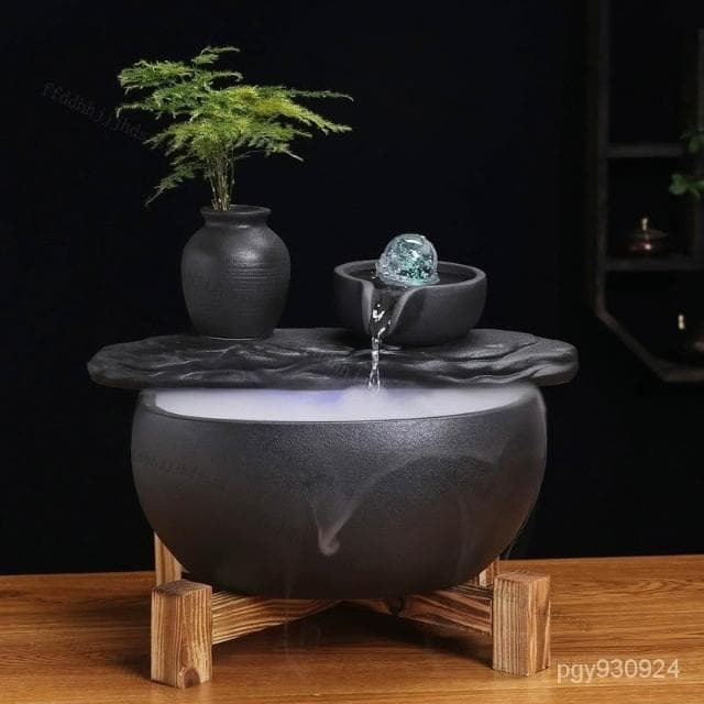 🌸轉運擺件 陶瓷 流水擺件 招財魚缸 流水聚寶盆 小流水盆 流水擺飾 開運 風水招財流水組 風水擺件 開幕送禮 入厝禮物