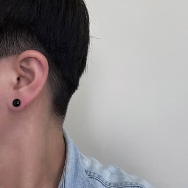 現貨 實拍  黑維空間  黑色 厚圓 耳環 耳釘 男 夏油傑 鈦鋼 擴耳 圓形 嘻哈