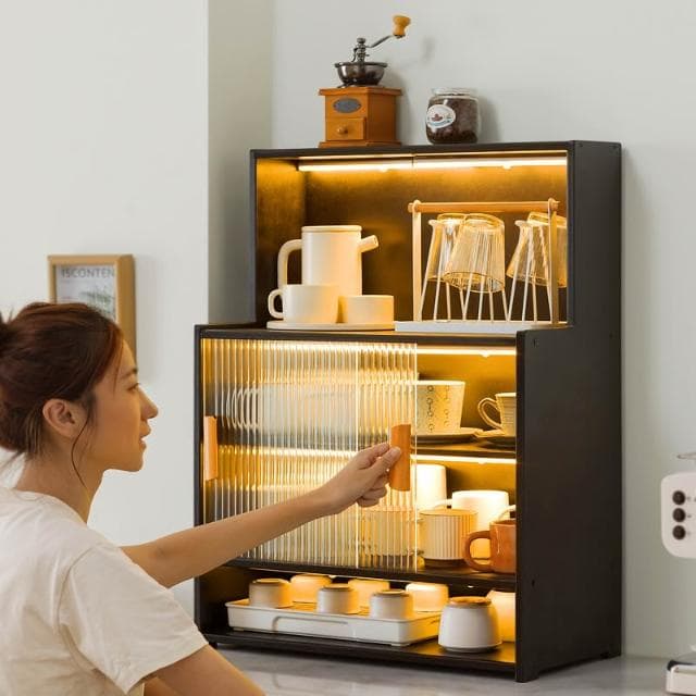 防塵杯子收納置物架杯架水杯儲物架茶具茶杯架咖啡杯馬克杯收納盒