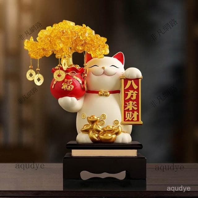 招財貓 黃水晶 發財樹 聚寶盆 玄關擺飾 發財樹 搖錢樹 招財擺飾 開幕送禮 入昔禮物
