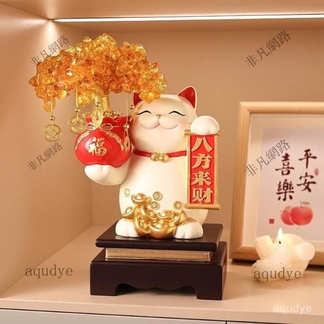 招財貓 黃水晶 發財樹 聚寶盆 玄關擺飾 發財樹 搖錢樹 招財擺飾 開幕送禮 入昔禮物