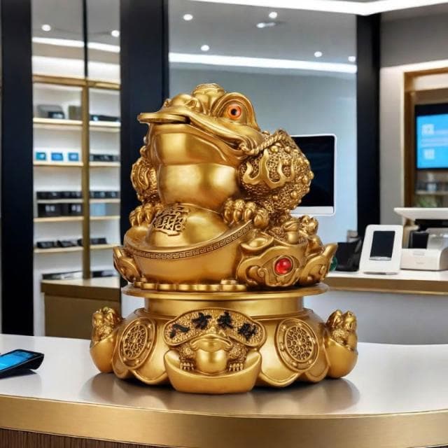 鎏金銅金蟾招財擺件店鋪做生意金蟬開業禮物辦公室家居客廳裝飾品