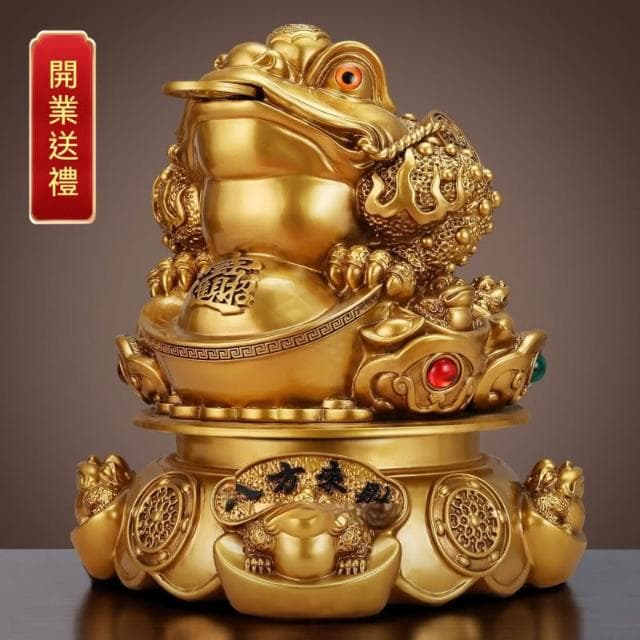 鎏金銅金蟾招財擺件店鋪做生意金蟬開業禮物辦公室家居客廳裝飾品