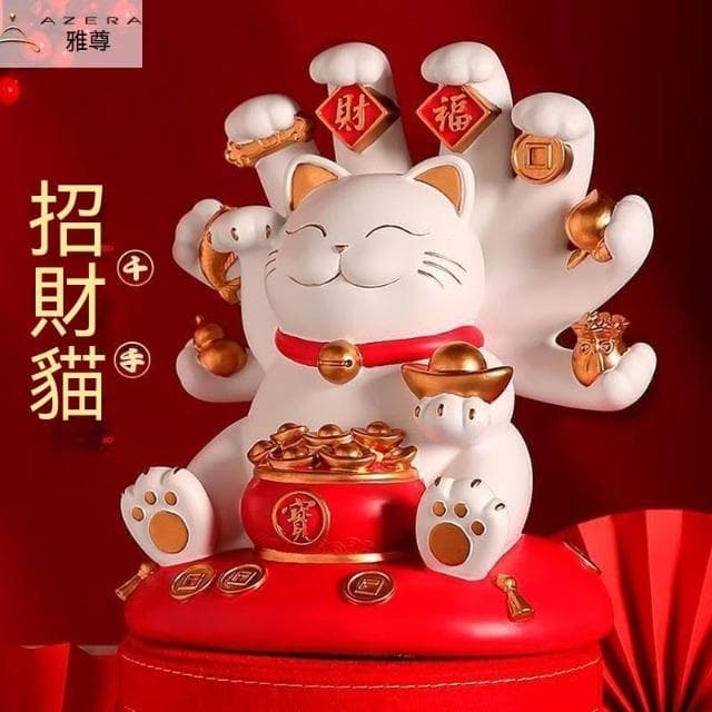 開幕禮 千手招財貓 陶瓷 招財貓擺飾 入厝禮物 居家裝飾 可愛招財貓 日式風招材貓 開幕送禮