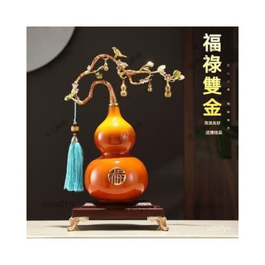陶瓷葫蘆擺件 招財擺飾 風水擺飾  福祿如意擺件 傢居擺設 創意居傢 公司擺件 招財 納福 開幕送禮 入厝禮物