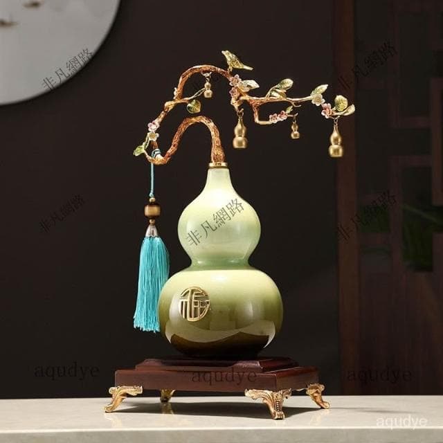 陶瓷葫蘆擺件 招財擺飾 風水擺飾  福祿如意擺件 傢居擺設 創意居傢 公司擺件 招財 納福 開幕送禮 入厝禮物