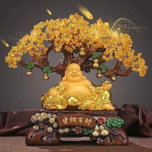 開幕禮  黃水晶 發財樹 金蟾招財擺件 傢居擺飾 客廳 玄關擺飾  入厝禮物 開店送禮 開幕送禮
