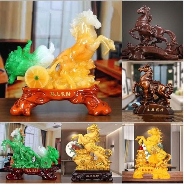 馬上有財  馬到成功 馬上發財 聚寶盆 招財擺飾 風水擺件  客廳 辦公室 開幕送禮 裝飾品