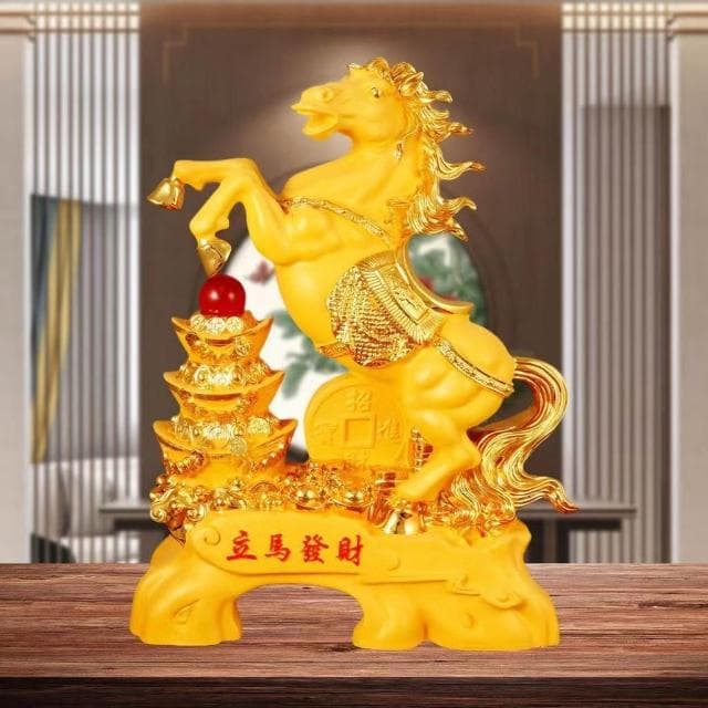 馬上有財  馬到成功 馬上發財 聚寶盆 招財擺飾 風水擺件  客廳 辦公室 開幕送禮 裝飾品