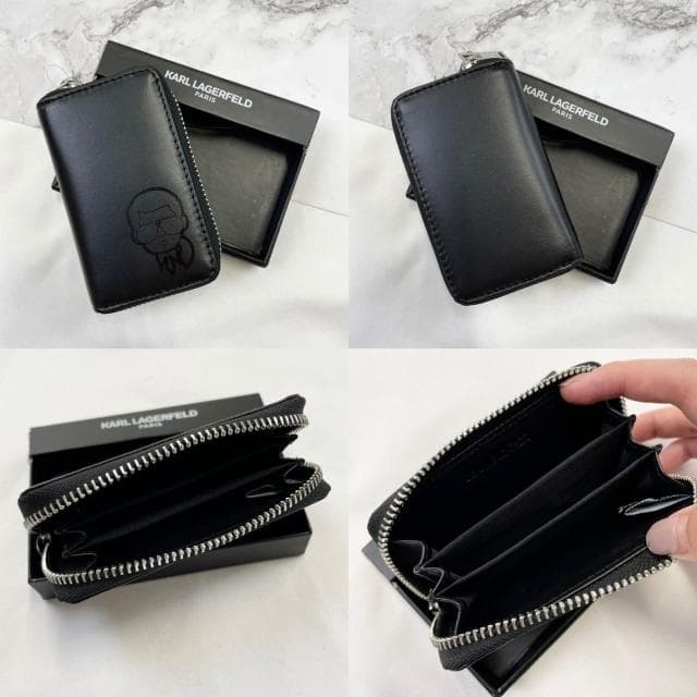 【KARL LAGERFELD 卡爾】質感送禮推薦 卡爾 皮夾 現貨  Karl  附盒 實用 零錢 卡夾 短夾 錢包 生日禮物 保證正品 送禮 #8740