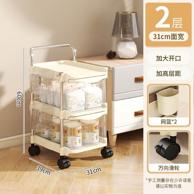 家用小推車嬰兒用品置物架放零食玩具收納架衣服多層抽屜式收納櫃