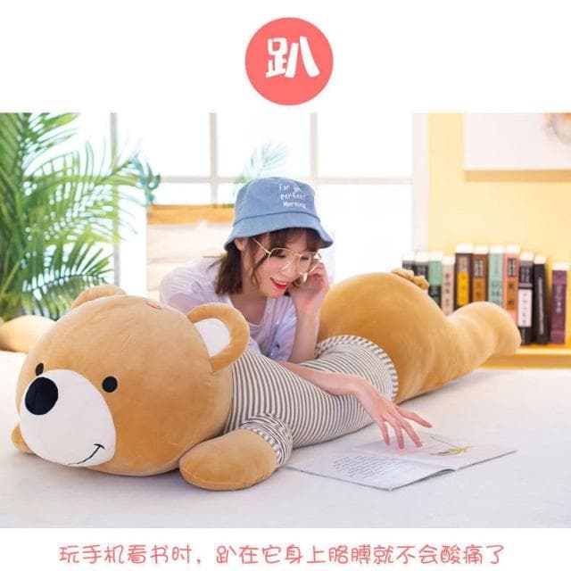 趴熊抱枕毛絨玩具可愛大熊抱睡玩偶床上靠枕睡覺超軟女孩生日禮物