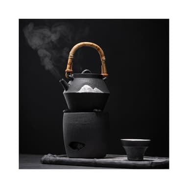 國潮風煮茶壺套裝粗陶復古茶具套裝家用辦公室普洱橙皮煮茶器批發