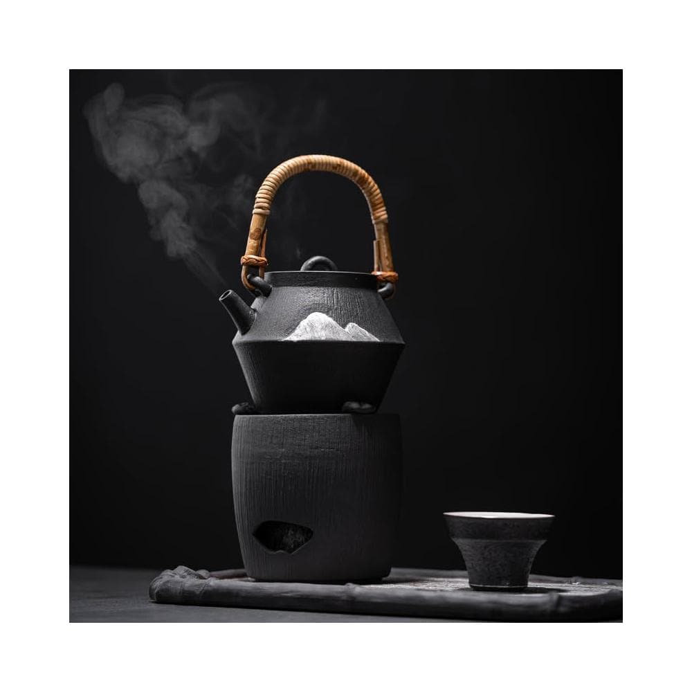 國潮風煮茶壺套裝粗陶復古茶具套裝家用辦公室普洱橙皮煮茶器批發