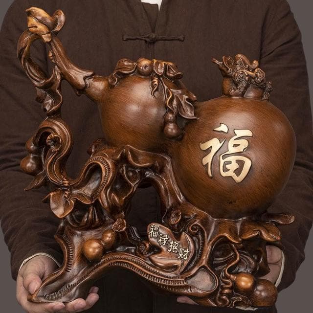 招財葫蘆擺件 傢居客廳玄關酒櫃博古架裝飾工藝品 搬傢禮物喬遷新居 入厝 新屋禮物 開店送禮 開業送禮