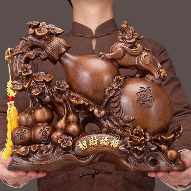 招財葫蘆擺件 傢居客廳玄關酒櫃博古架裝飾工藝品 搬傢禮物喬遷新居 入厝 新屋禮物 開店送禮 開業送禮