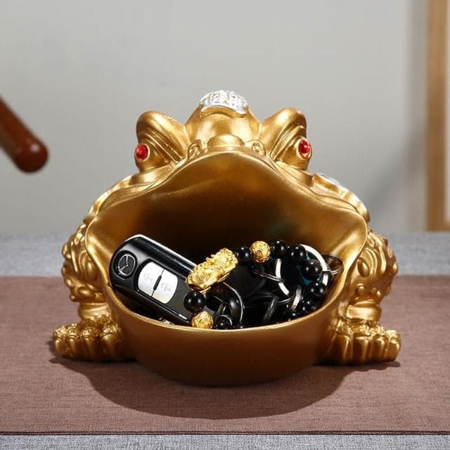 招財金蟾 金蟾 三足金蟾 金蟾蜍 玄關收納 鑰匙收納 三腳金蟾蜍 風水擺件 招財擺飾 禮物 開業 開運