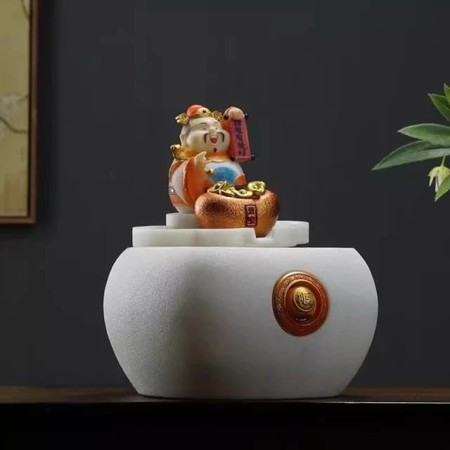 財神爺 聚寶盆 招財水流盆 流水盆 流水擺件 招財進寶 流水聚寶盆 風水盆 開運 招財擺飾 入厝禮物 開幕送禮
