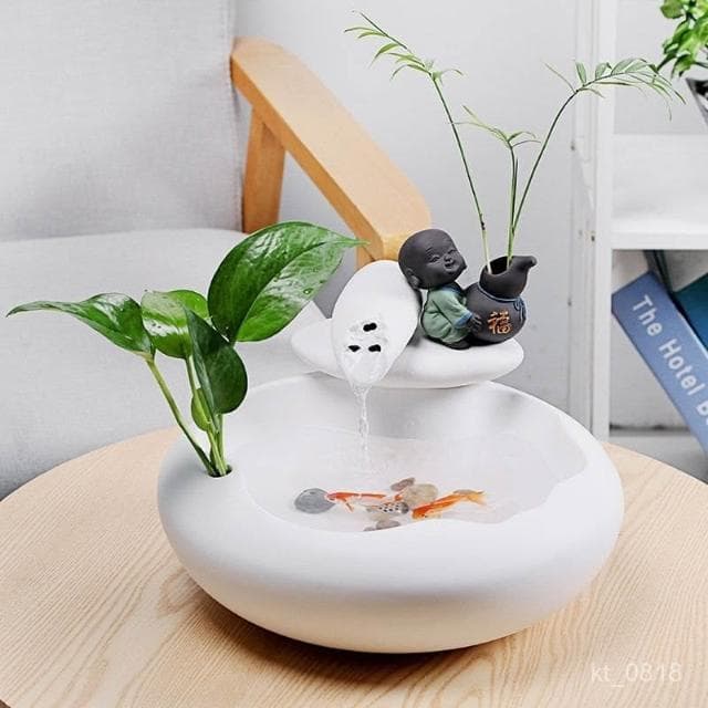 陶瓷循環擺件 流水擺件 招財流水盆 流水聚寶盆 招財擺飾 開運 風水招財流水組 風水擺件 橋遷 入厝禮物 開幕送禮