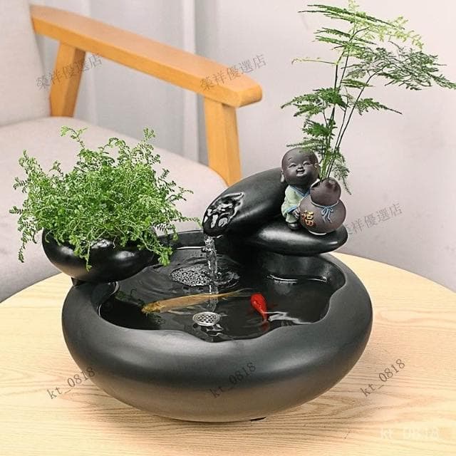 陶瓷循環擺件 流水擺件 招財流水盆 流水聚寶盆 招財擺飾 開運 風水招財流水組 風水擺件 橋遷 入厝禮物 開幕送禮