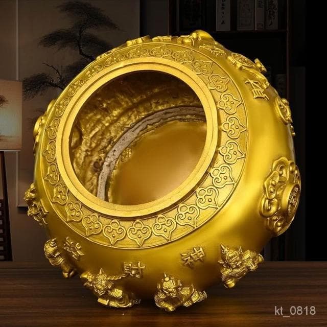 聚寶盆 五路財神聚寶盆 帶蓋聚寶盆擺件 招財擺飾 風水擺件 開幕送禮 入厝禮物
