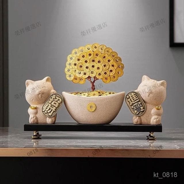 發財樹 招財擺飾 招財貓擺件 玄關擺飾 風水擺件 擺件 開店送禮 招財貓擺件 客廳電視櫃 酒櫃裝飾 入厝禮物