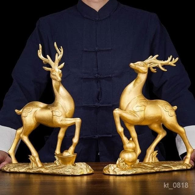 一對鹿 玄關擺飾  招財擺飾 風水擺件 玄關 客廳 辦公室裝飾品 開幕送禮 入厝禮物
