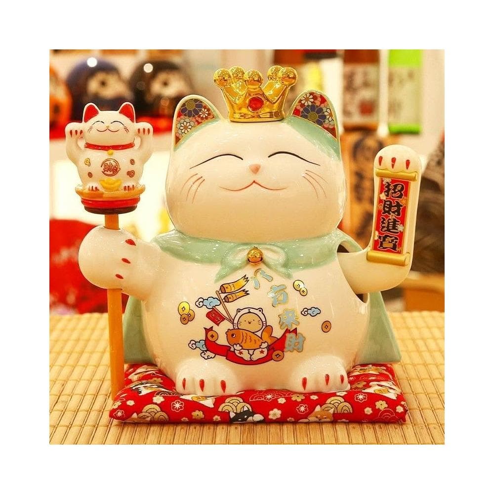 招財貓 陶瓷 自動招手 招財貓擺飾 存錢筒 居傢裝飾 日式風招財貓 入厝禮物 交換禮物 開幕送禮