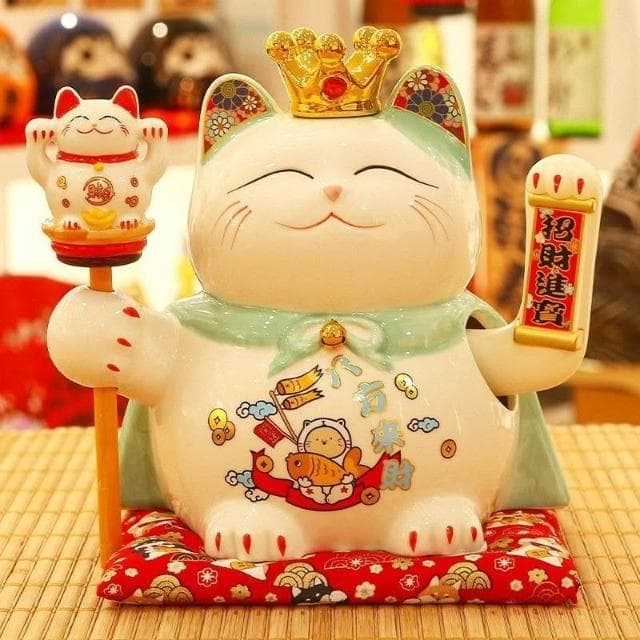 招財貓 陶瓷 自動招手 招財貓擺飾 存錢筒 居傢裝飾 日式風招財貓 入厝禮物 交換禮物 開幕送禮