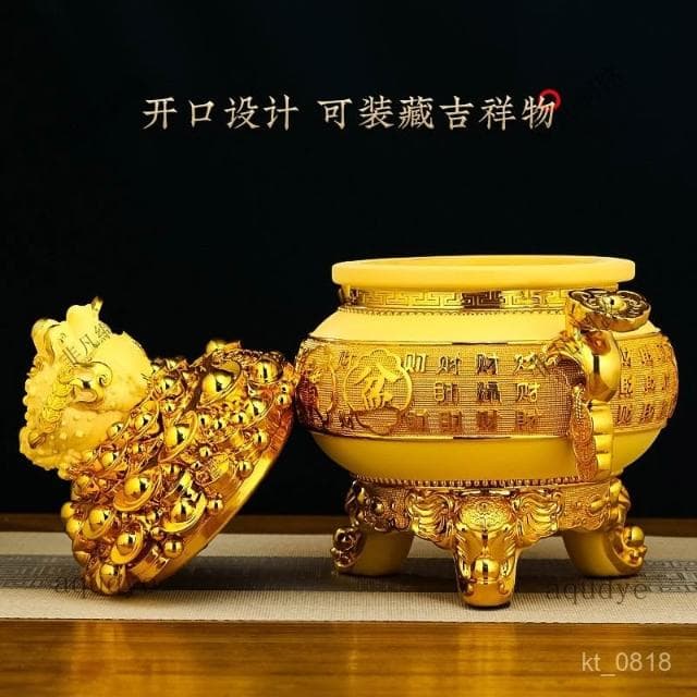 免運 金蟾聚寶盆 撲滿 存錢筒 招財元寶存錢桶 儲蓄罐 存錢罐 衹進不出 玄關 辦公室擺飾 開幕送禮 入厝禮物