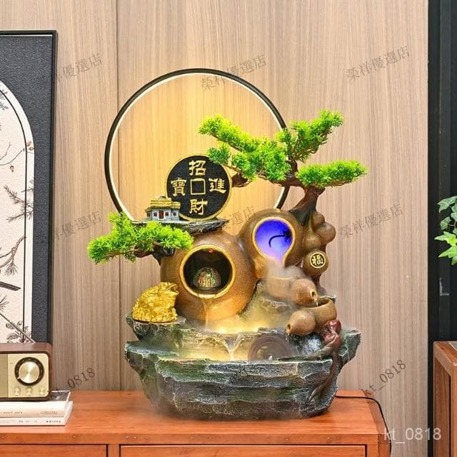 微景觀葫蘆流水擺件 招財流水盆 流水聚寶盆 流水擺件 招財擺飾 開運 風水招財流水組 風水擺件 入昔禮物 開幕送禮