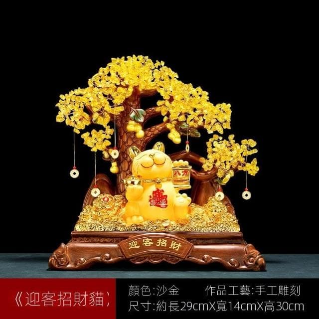 招財貓 水晶樹 發財樹 招財鹿 招財擺件 家居擺飾 客廳 玄關擺飾  入厝禮物 開店送禮 開幕送禮