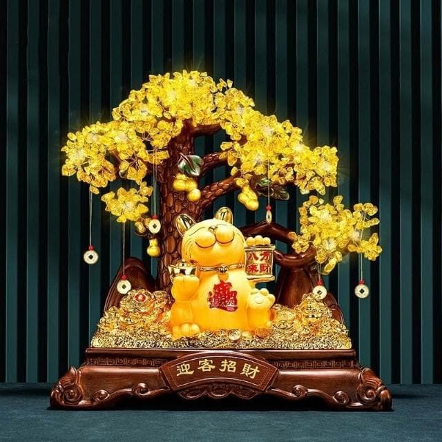 招財貓 水晶樹 發財樹 招財鹿 招財擺件 家居擺飾 客廳 玄關擺飾  入厝禮物 開店送禮 開幕送禮