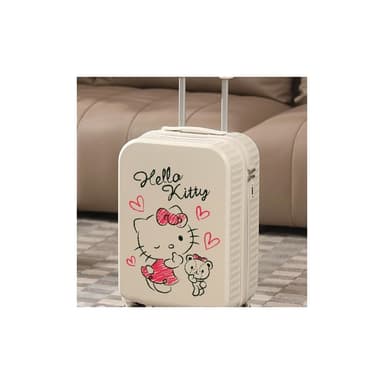 新款2024拉杆箱20寸登機18寸行李箱HELLOKITTY卡通可愛黑色庫旅行