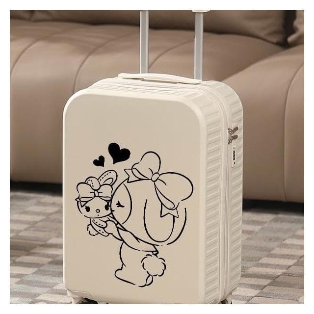 新款2024拉杆箱20寸登機18寸行李箱HELLOKITTY卡通可愛黑色庫旅行