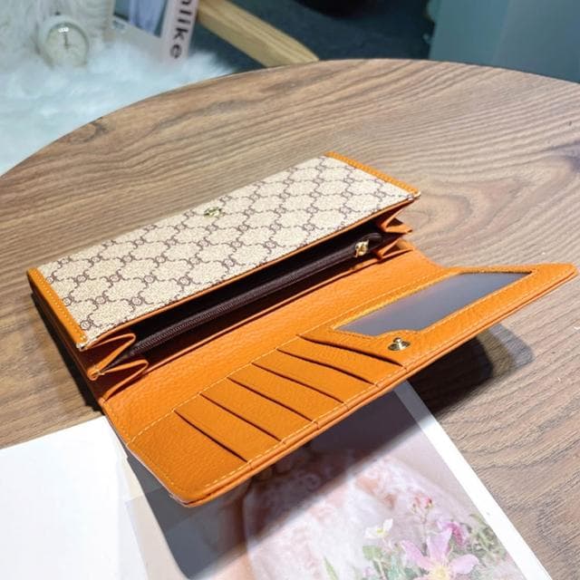 【LEESA】老花錢包\真皮錢包\錢包\皮夾\皮包\長夾\長款錢包\二折錢包\多卡位長夾\女款皮夾\牛皮皮包\招財錢包\禮物
