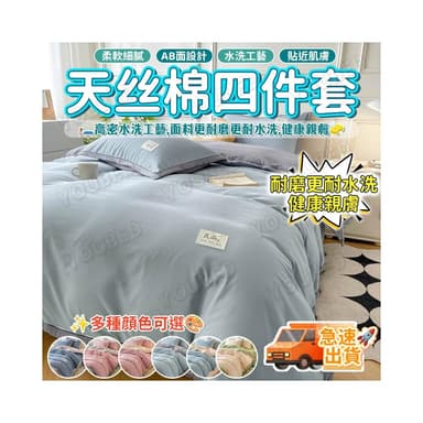 ️虧本衝評+桃園速寄 ️A類水洗棉天絲棉四件套 加厚床單款 床單四件套 床包組 雙面可蓋 裸睡被 溫和親膚 抗菌防蟎
