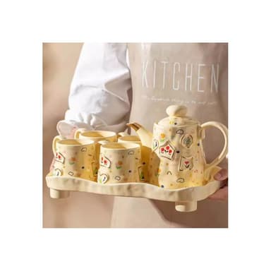 漫框奶黃茶壺新婚喬遷新居禮物家用女生閨蜜生日禮物禮盒茶具套裝