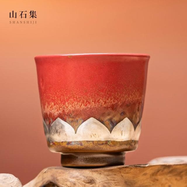 敦煌文創藻井描銀蓮花茶杯套裝禮盒送長輩朋友老師品茗杯伴手禮